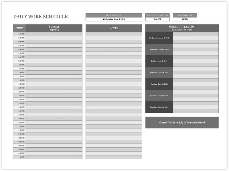 Work schedule template in excel 11 Work schedule template in excel 11