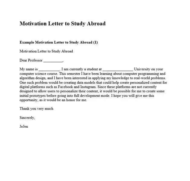 Motivation Letter for Study Abroad 01