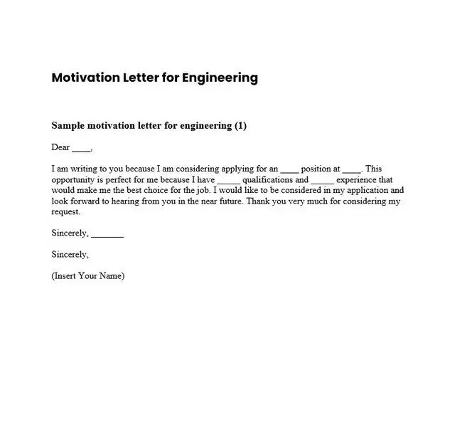 Motivation Letter for Engineering 01