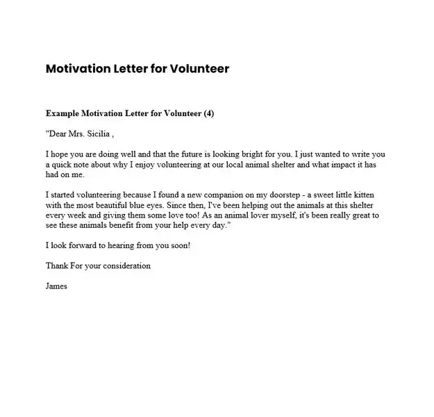 Motivation Letter for Volunteer 04 Motivation Letter for Volunteer 04