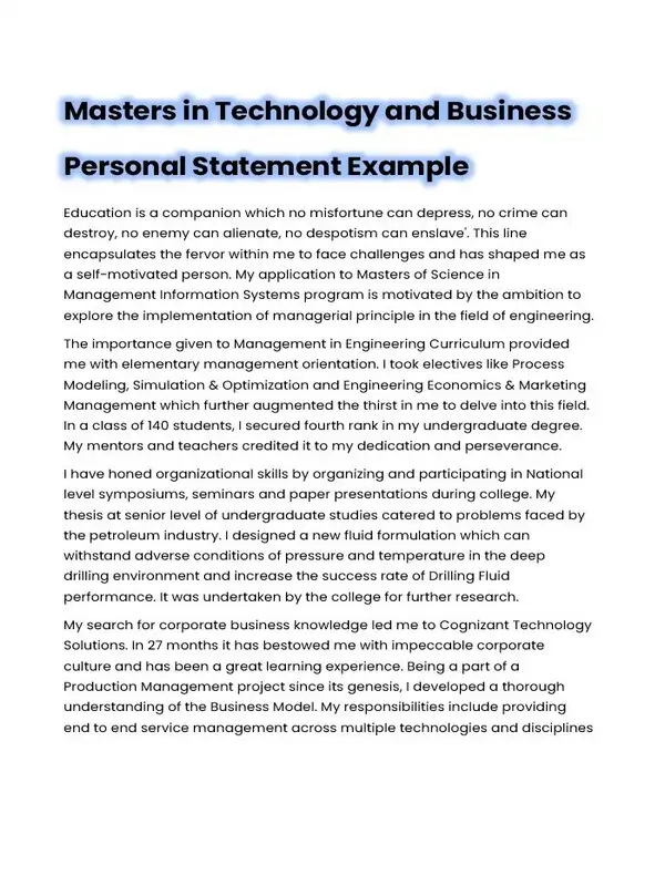 Personal Statement Template for Masters 01 Personal Statement Template for Masters 01