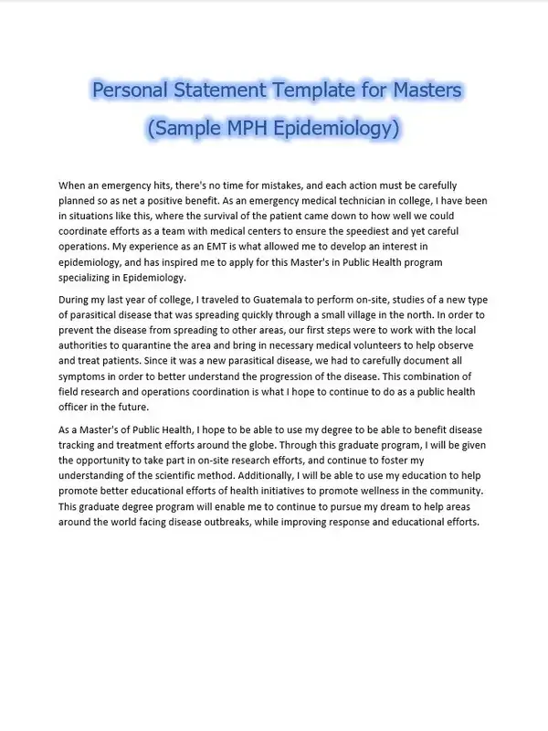 Personal Statement Template for Masters 04 Personal Statement Template for Masters 04