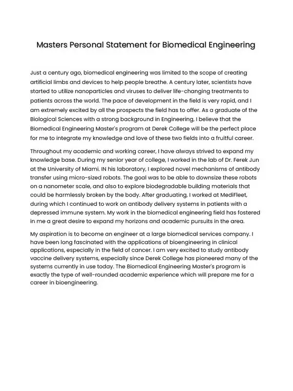 Personal Statement Template for Masters 06 Personal Statement Template for Masters 06