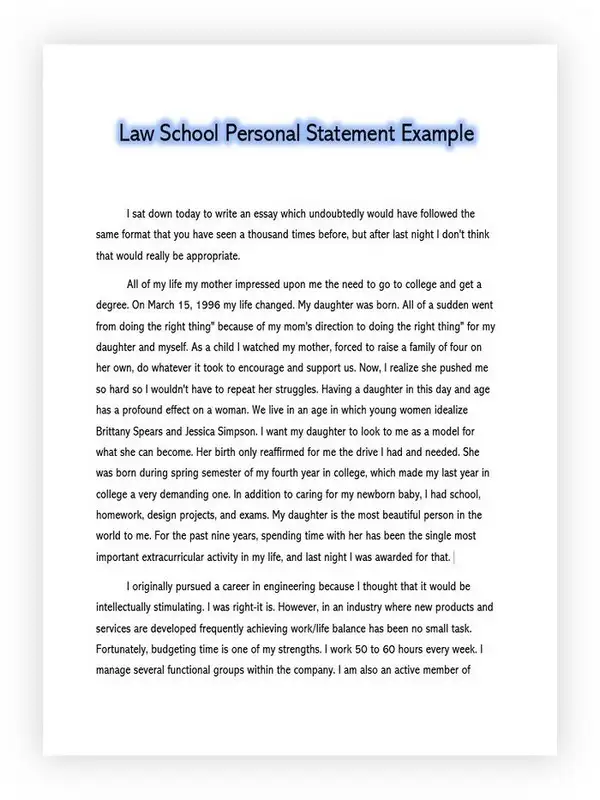 Personal Statement for Law School 03