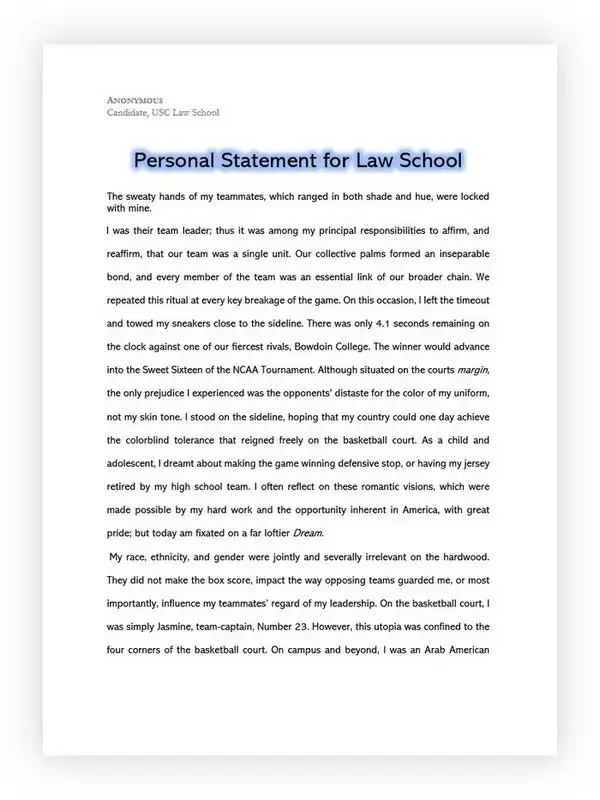 Personal Statement for Law School 10 Personal Statement for Law School 10