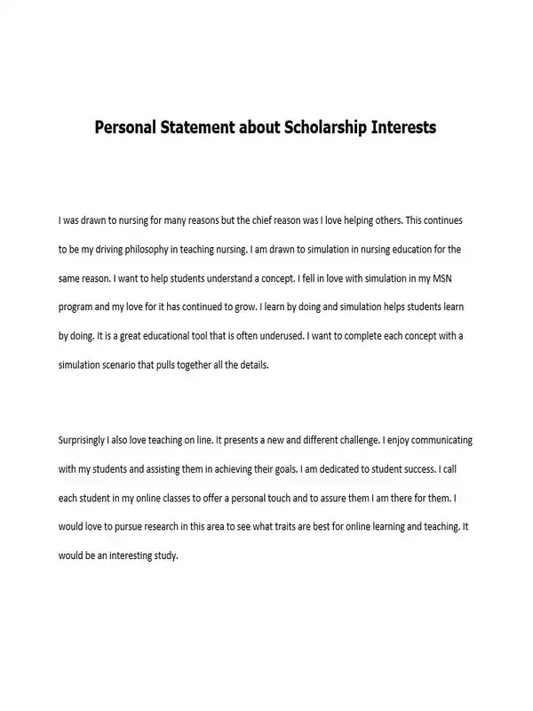 Personal Statement for Scholarship 01