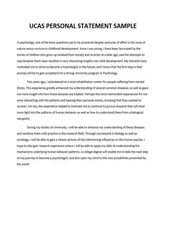 University Personal Statement Template 02 University Personal Statement Template 02